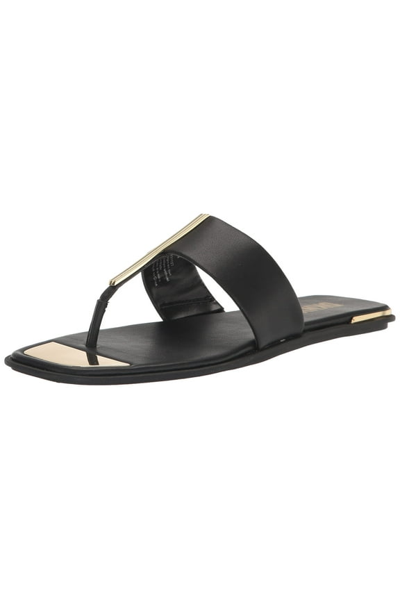 Women's Comfortable Chic Shoe Deja Flat Sandal, Black, 6
