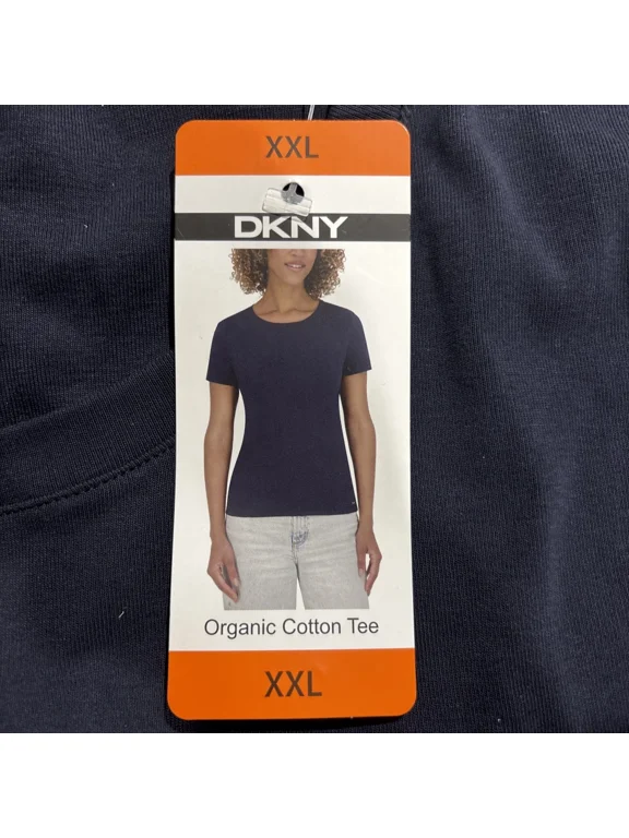 Women's Cotton Crew Neck Short Sleeve T-Shirt, Navy XXL