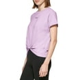 thumbnail image 1 of DKNY Women's Cotton Metallic Logo T-Shirt Purple Size Small, 1 of 1