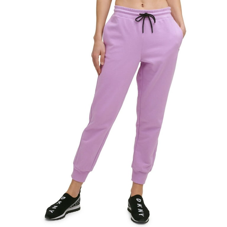DKNY Women s Cotton Relaxed Logo Joggers Purple Size Large Walmart