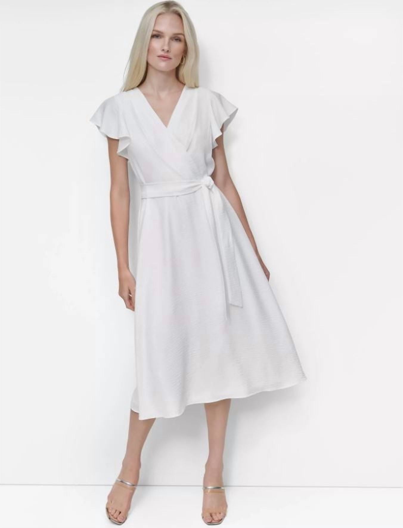white christmas dresses LUCIA FLUTTER SLEEVE CORSET DRESS – Mable Clothing main image 0