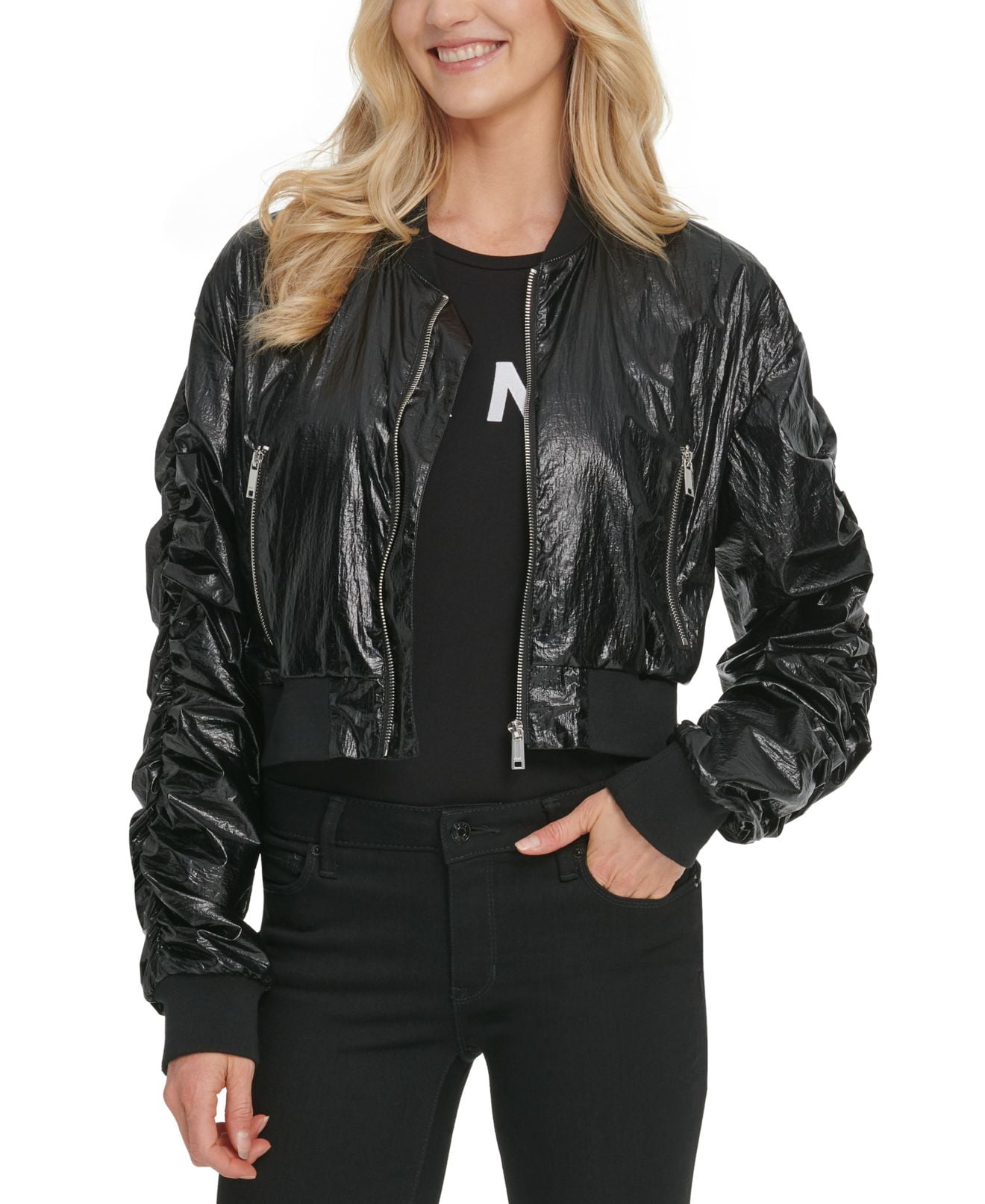 Dkny bomber jacket top