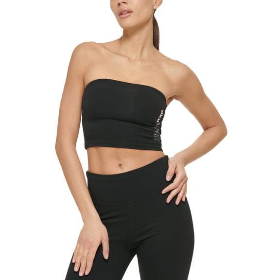 DKNY Women's Exploded Sport Outline Logo Tube Top Black Size X-Small