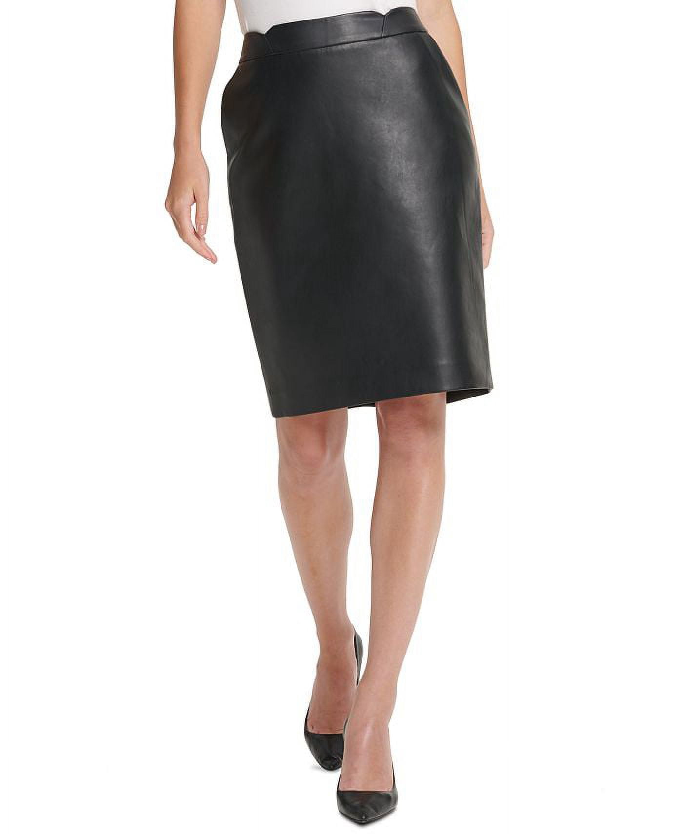 dkny leather skirt