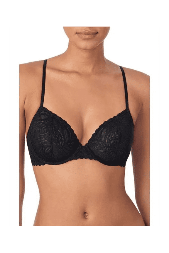 Women's Lace Deco Unlined Underwire Bra Black 36A DK7552