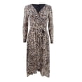 thumbnail image 1 of DKNY Women's Mesh Animal Print Wrap Handkerchief Dress (2, Natural Multi), 1 of 2
