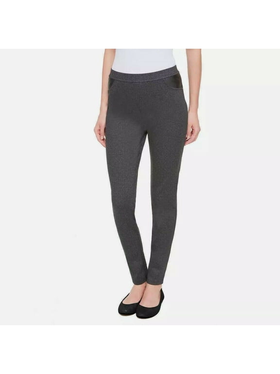 Women's Mid Rise Pull On Ponte Pant, Charcoal XS