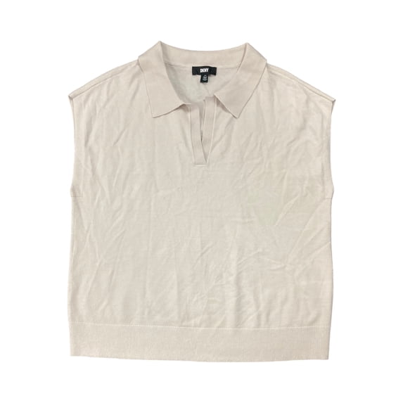DKNY Women's Modern Fit Sleeveless Collared V-Neck Sweater (Bir, XXL)