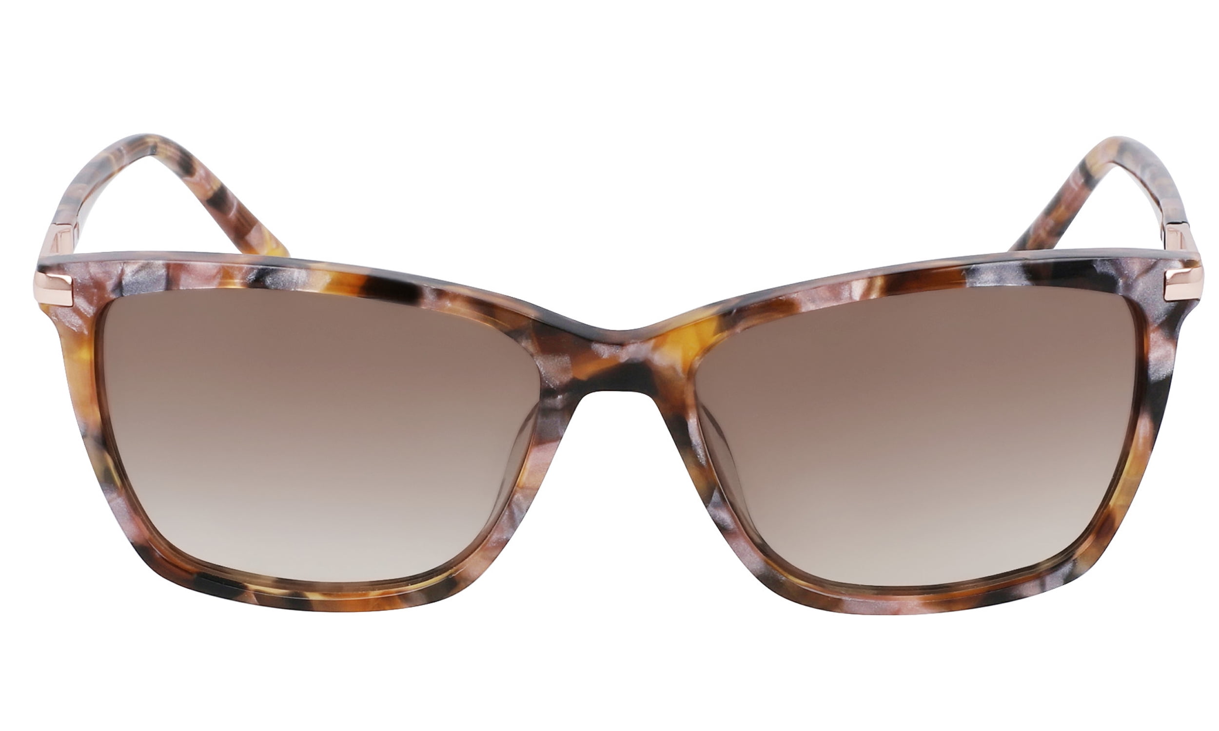 DKNY Women's Modified Rectangle Prescription Sunglasses with Case, DK539SG Tortoise/Pearlized Blush