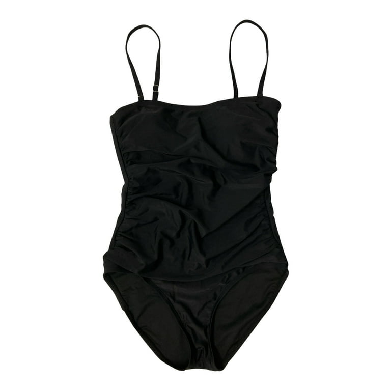 DKNY 水着　ワンピースLL タグ付き DKNY Ladies Swimsuit (L, Halter Shirred Tropical Black Coral