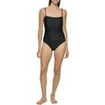 thumbnail image 1 of DKNY Women's One Piece Quick-Drying Fabric Bandeau Maillot Swimsuit (Black, S), 1 of 5