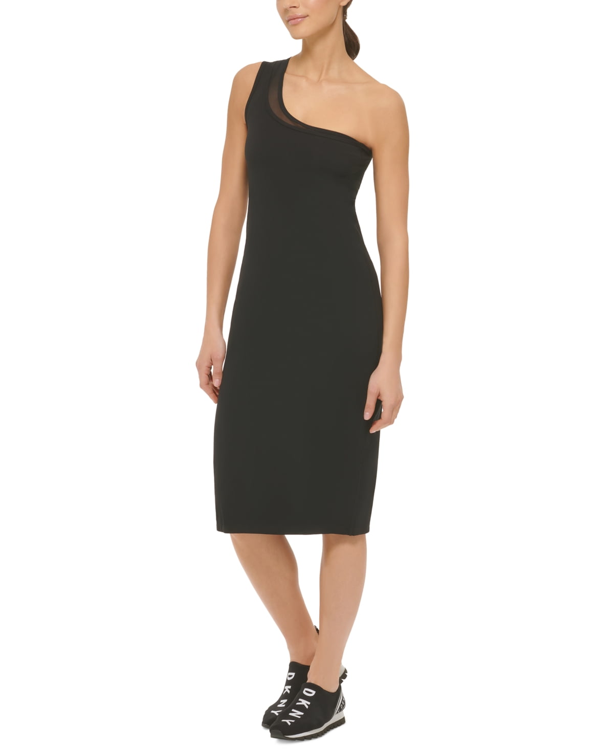 dkny one shoulder dress DKNY Women's One Shoulder Dress Black Size Large
