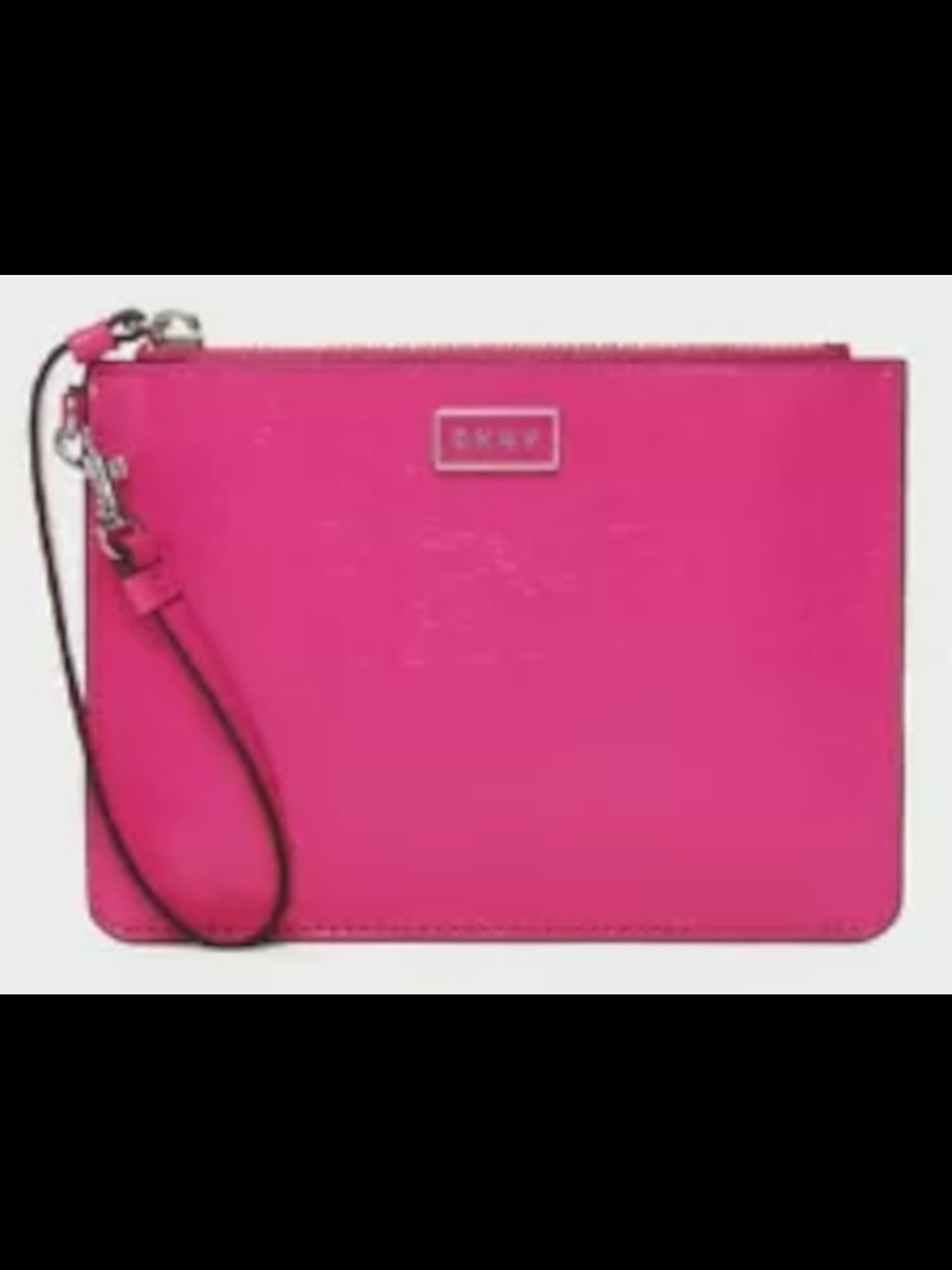 DKNY Women's Pink Faux Leather Wristlet