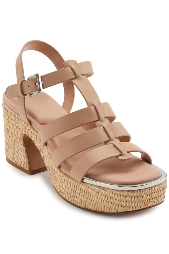 Women's Platform Dress Sandal Heeled, Rose Beige, 7