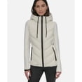 thumbnail image 1 of DKNY Women's Puffer Jacket, Lightweight, Hooded, Full Zip, White, Medium, 1 of 2