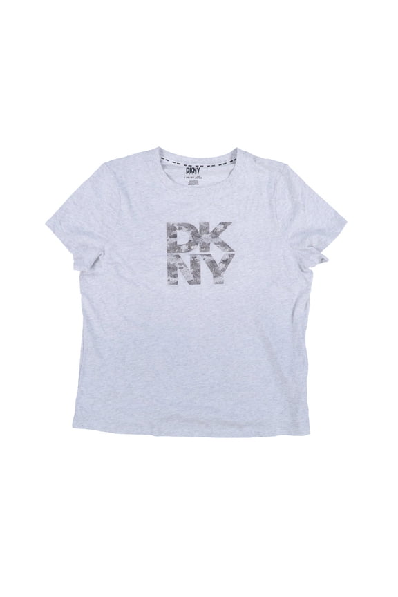 Women's Shirt Stacked Camo Sparkle Logo Grey Large New