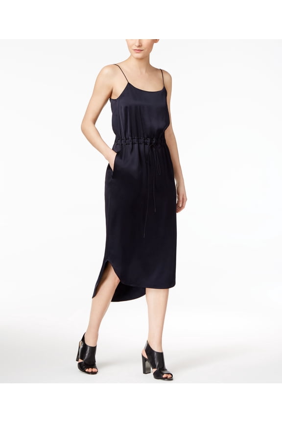 Women's Sleeveless Dress with Grommets, Classic Navy, Medium