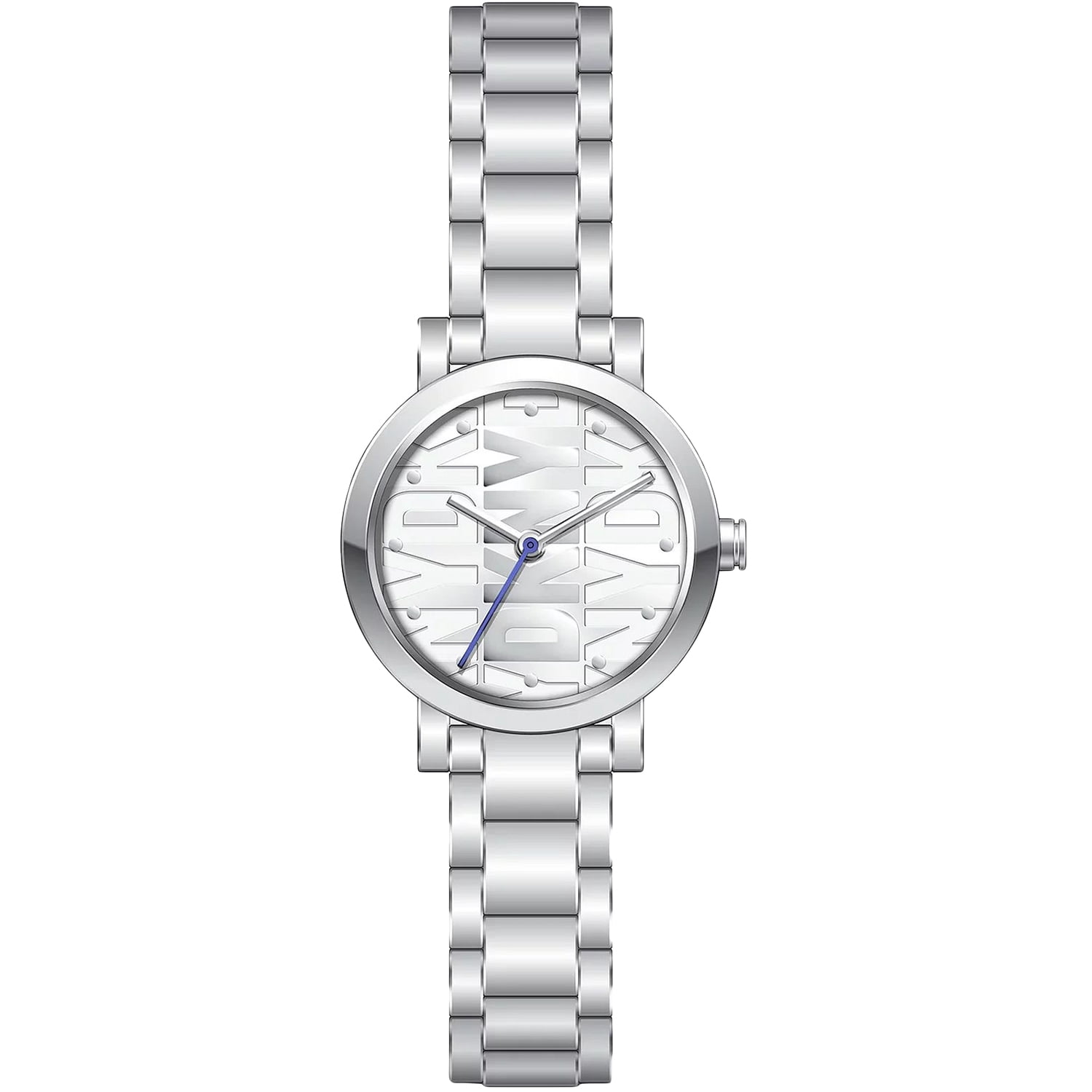 DKNY Chambers Silver Dial Baguette Crystal Faceted Ladies Grey Leather Watch Watch Dkny Silver in Steel - 25792992 main image 2