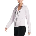 thumbnail image 1 of DKNY Women's Sport Logo Cuff Zip Hoodie Med Pink Size X-Large, 1 of 3