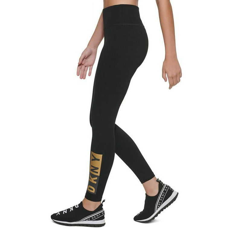 DKNY Women's Sport Two Tone Graphic Leggings Yellow Size X-Small