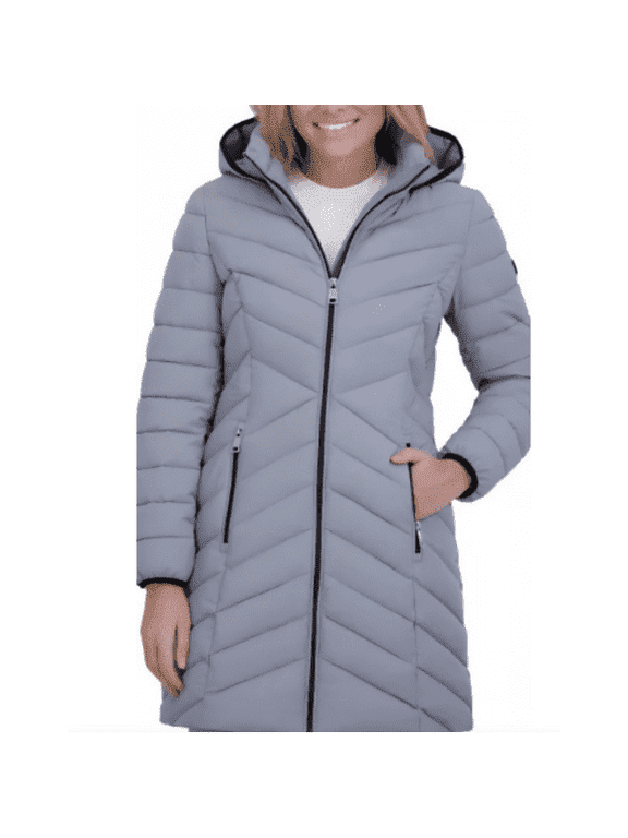 Women's Stretch Walker Hooded Coat, Gray, Medium