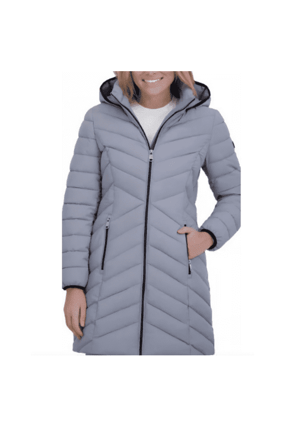 Women's Stretch Walker Hooded Coat, Gray, Medium