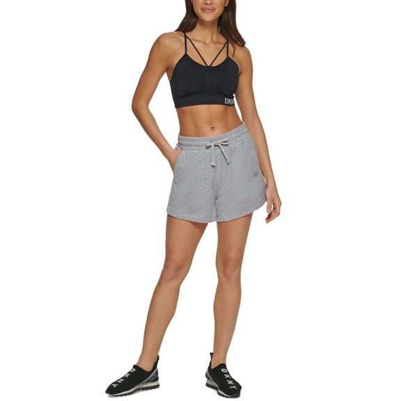 DKNY Sport Womens Terry Cloth Relaxed Shorts Grey Heather M