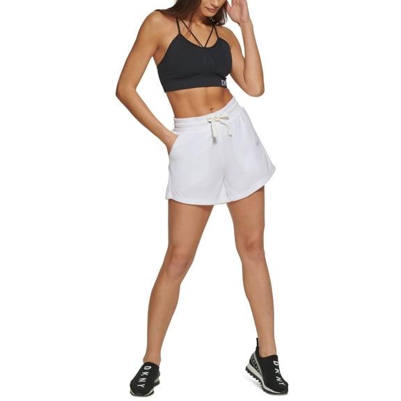DKNY Women's Terry Cloth Relaxed Shorts White Size Medium