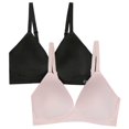 thumbnail image 1 of DKNY Women's Wireless Soft Stretch Microfiber Plunge Bra (Black/Ballerina, L), 1 of 3