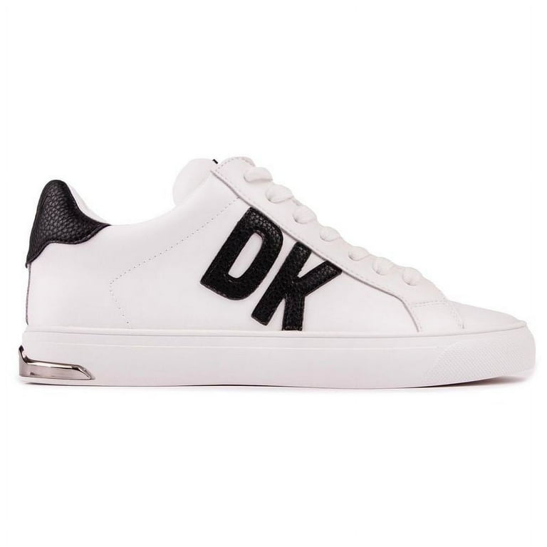 DKNY Womens Abeni Court Lace Up Sneaker, Adult, Bright White/Black