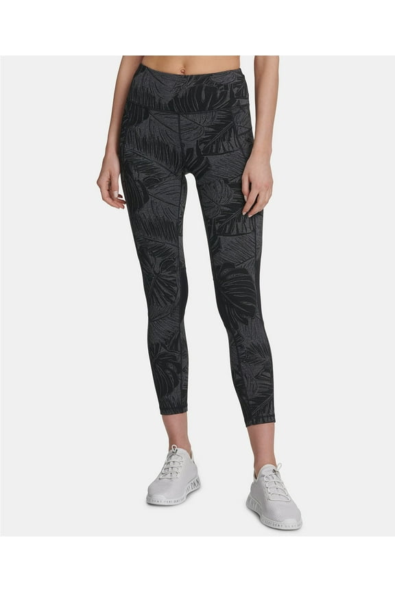 Womens Activewear Printed High Waist Ankle Leggings;X-Small