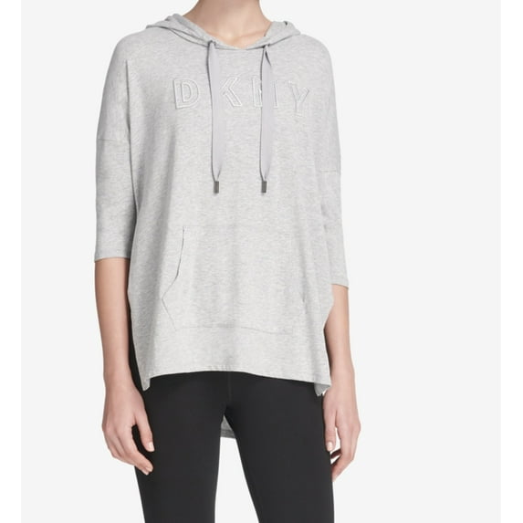 DKNY Womens Activewear Sport Dolman Sleeve Logo Hoodie;X-Small
