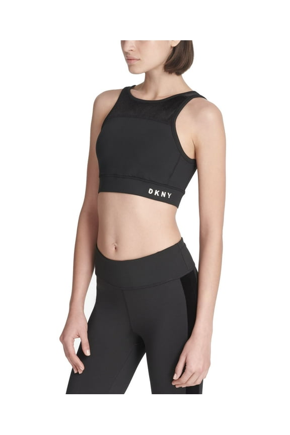 Womens Activewear Sport Velvet Trimmed V Back Medium Support Sports Bra;S