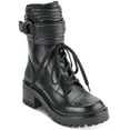 DKNY Womens Basia Leather Quilted Combat & Lace-up Boots - Walmart.com