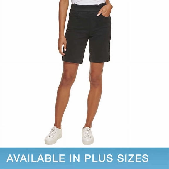 DKNY Women's Comfort Stretch Pull-On Bermuda Short Black XXL