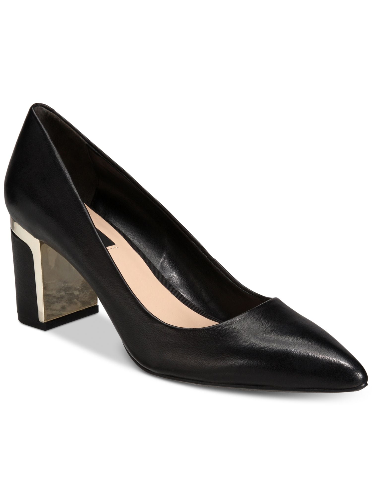 DKNY Womens Black Metallic Padded Elie Pointed Toe Stiletto Slip On Leather  Dress Pumps 7.5 - Walmart.com