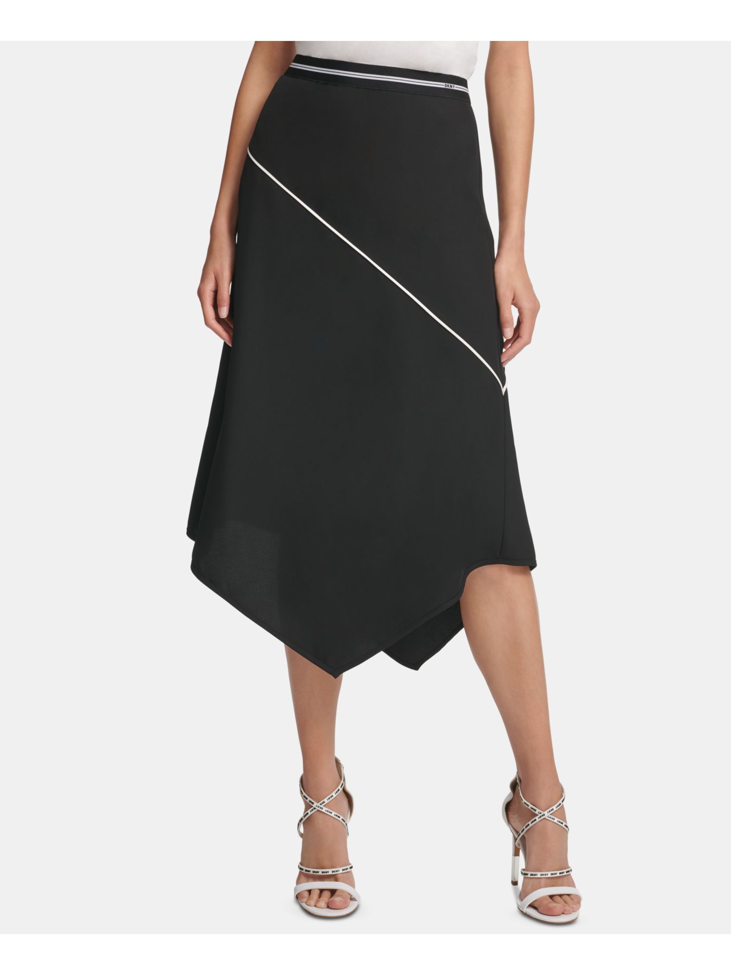 DKNY Womens Black Midi Trapeze Skirt Size: XS