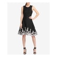 thumbnail image 1 of DKNY Womens Black Sleeveless Below The Knee Fit + Flare Dress Size: 6, 1 of 2