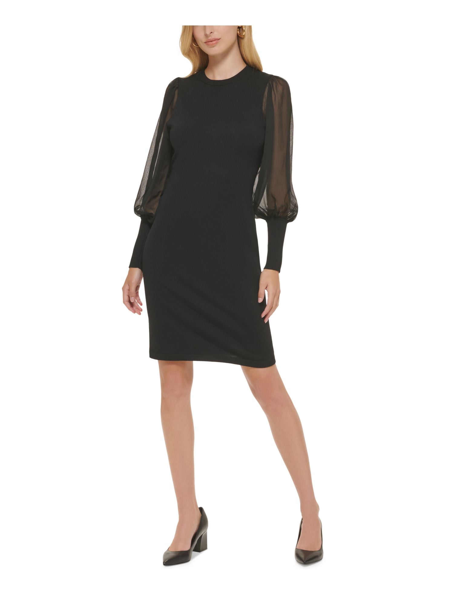 Asymmetrical Sleeveless Sheath Knee-Length Work Dress main image 1