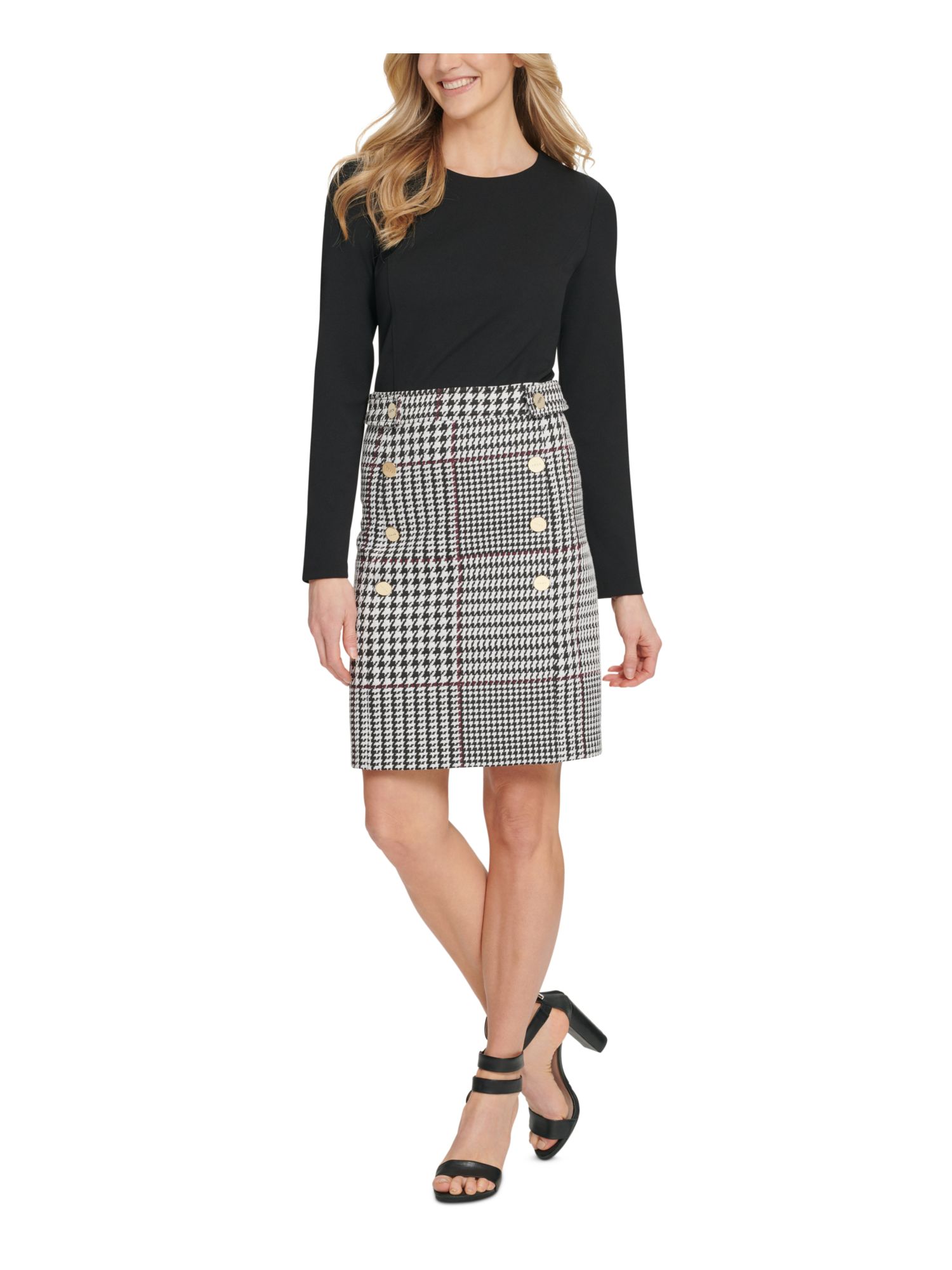 dkny houndstooth dress