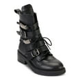 thumbnail image 1 of DKNY Womens Black Zipper Accent Ita Round Toe Block Heel Buckle Boots Shoes 8.5 M, 1 of 4
