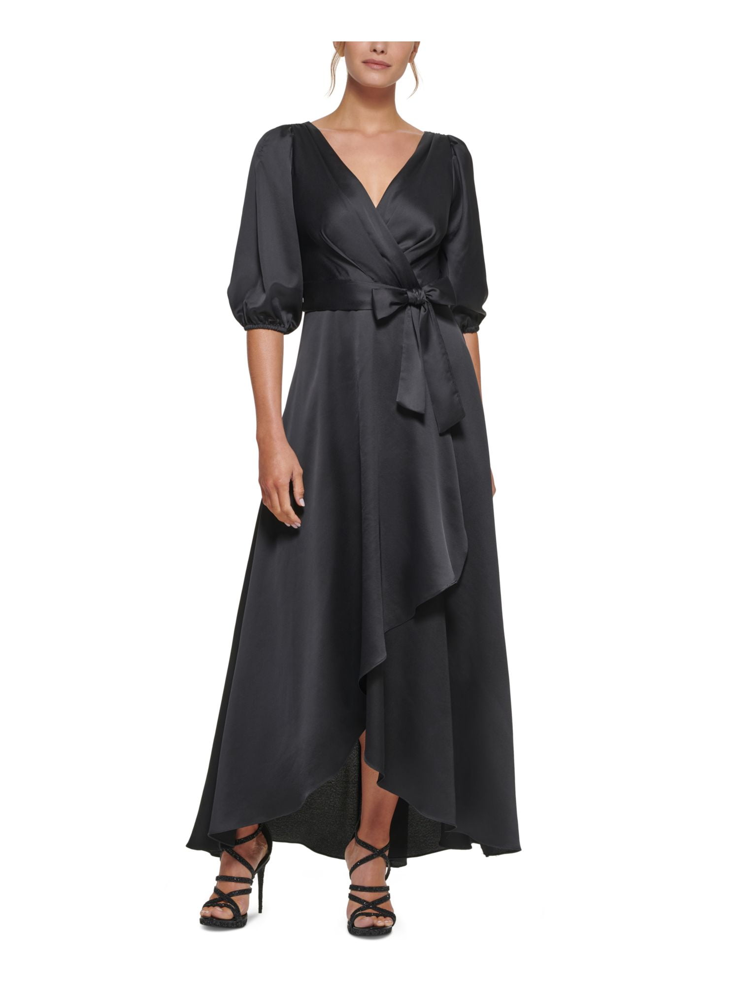 DKNY Womens Satin Belted Maxi Dress - Walmart.com