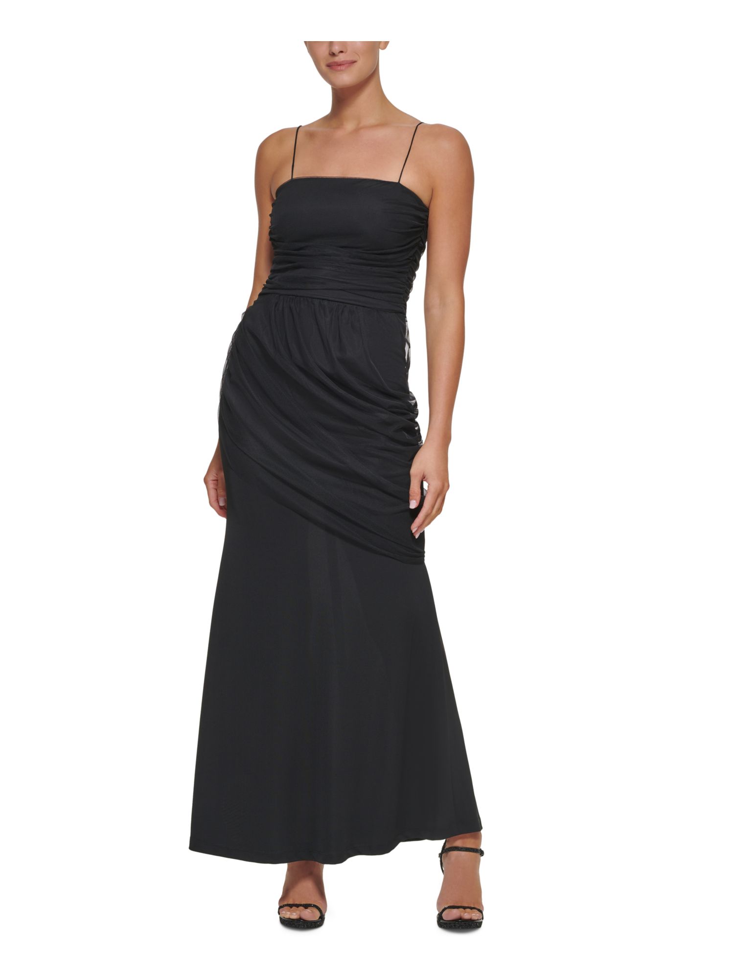 DKNY Womens Black Zippered Slitted Lined Sleeveless Strapless Maxi ...