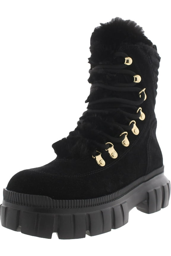 Womens Ciara Suede Ankle Combat & Lace-up Boots