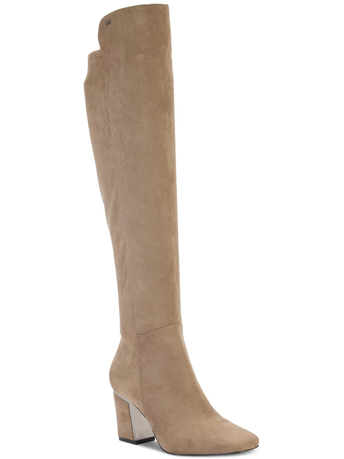 DKNY Womens Cilli Faux Suede Block Heel Knee-High Boots - Walmart.com