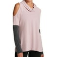 thumbnail image 1 of DKNY Womens Cold Shoulder Basic T-Shirt, Pink, X-Small, 1 of 2
