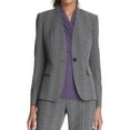 thumbnail image 1 of DKNY Womens Collarless One Button Blazer Jacket, Grey, 4, 1 of 4
