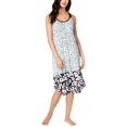 thumbnail image 1 of DKNY Womens Contrast-Hem Printed Chemise (Seafoam Floral, Large), 1 of 1