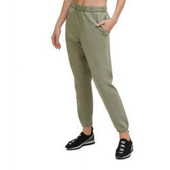 DKNY Sport Women's Cotton Logo Jogger Pants Green Size XS