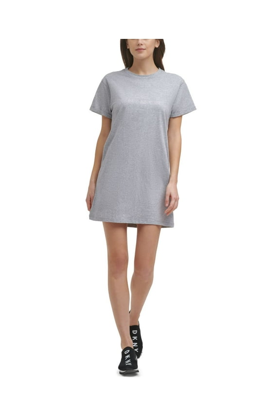 Womens Cotton Rhinestone Logo T-Shirt Dress